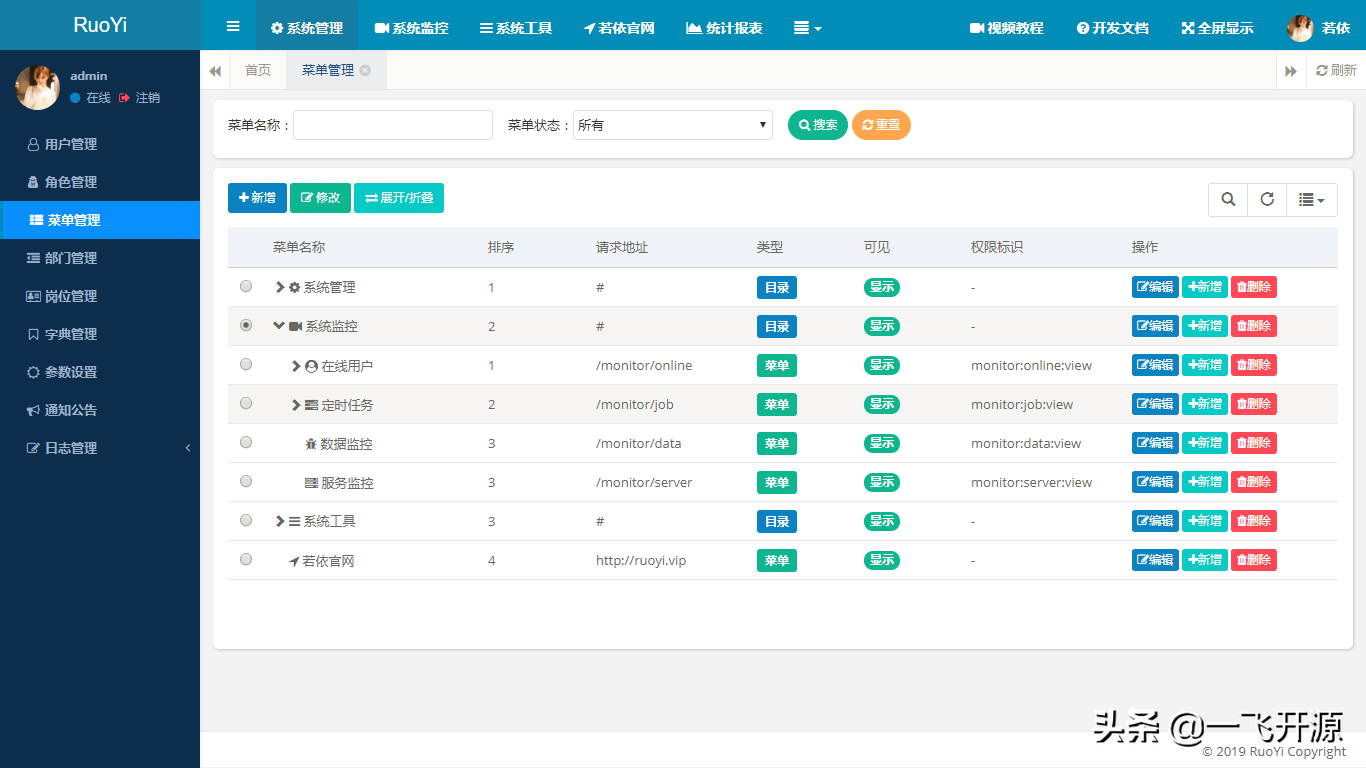 一套全部代码开源的快速开发平台，毫无保留给个人及企业免费使用