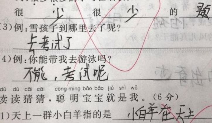 “超懒”小学生作业走红，明明写得很“敷衍”，却还被老师夸机智