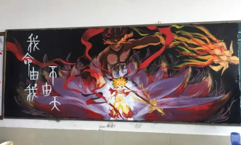 高中生创意"黑板报"走红,美术功底让人羡慕,不当艺术生可惜了