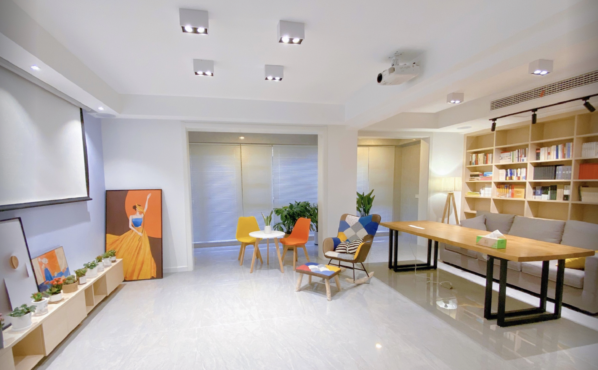 客厅书房一体化，大空间串联双阳台，一处酝酿诗意一处盛放生活