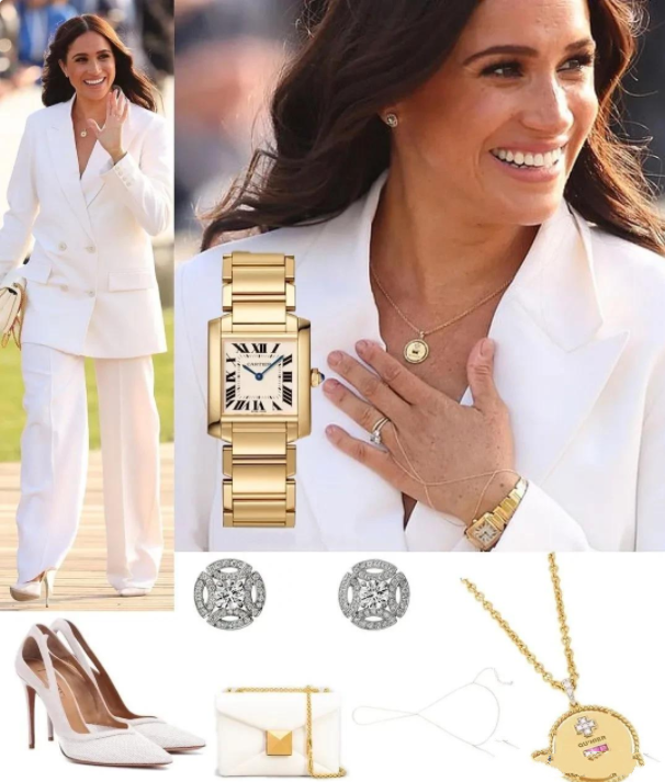 凯莉新照，穿廓形西服隔空撞衫梅根，34岁第一夫人没戴首饰也优雅