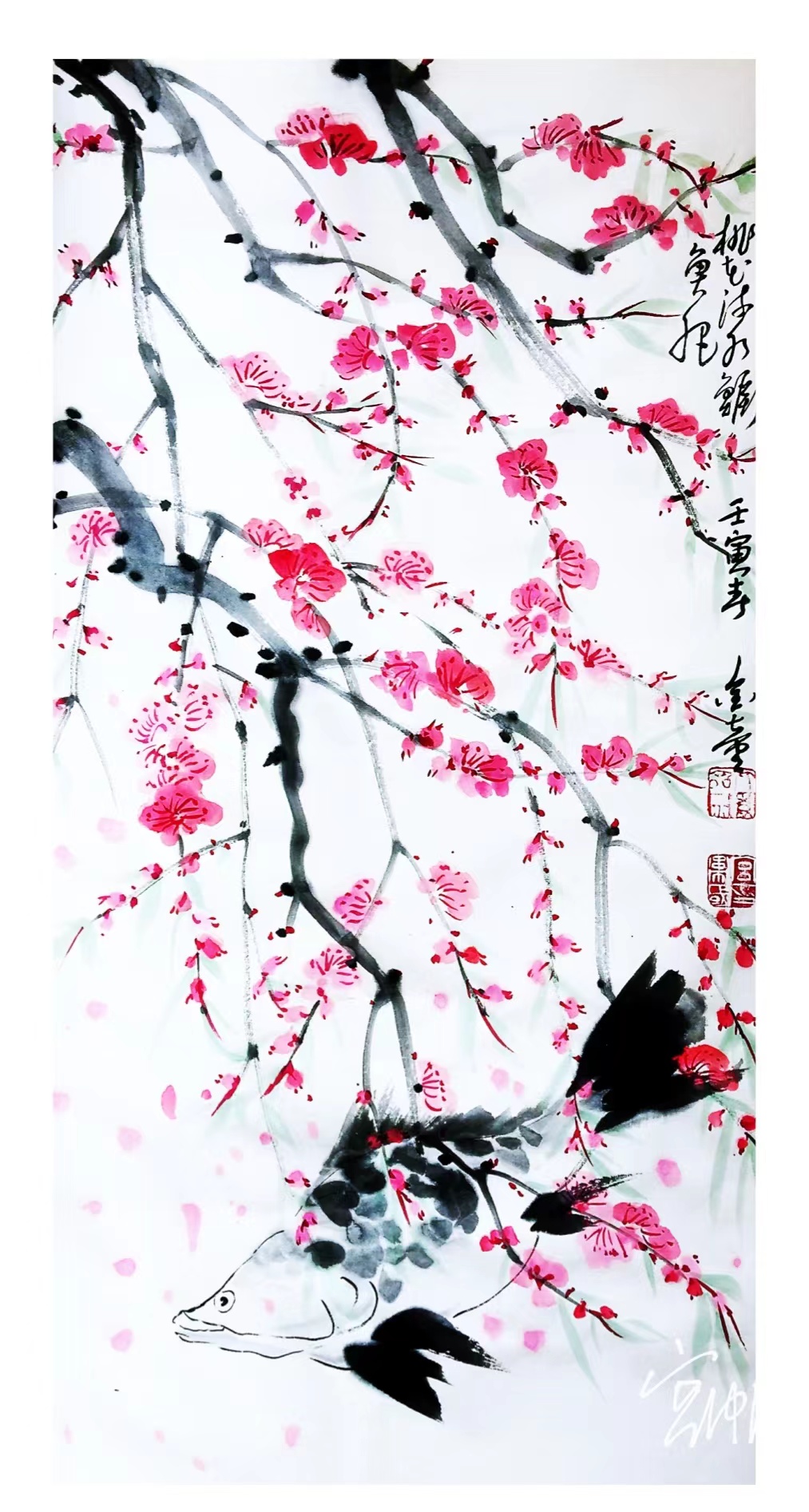 宫卫国书画作品欣赏——喜鹊报春 作者：宫卫国（金童）