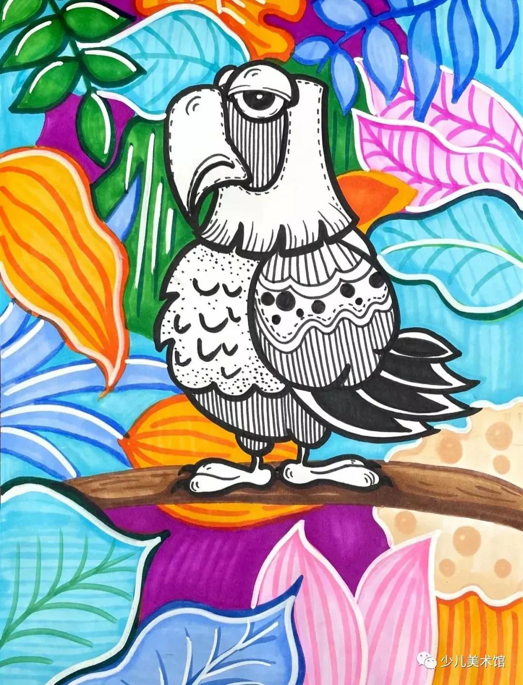 创意美术—太美了！超好看的40幅创意儿童画，张张精品，经典收藏