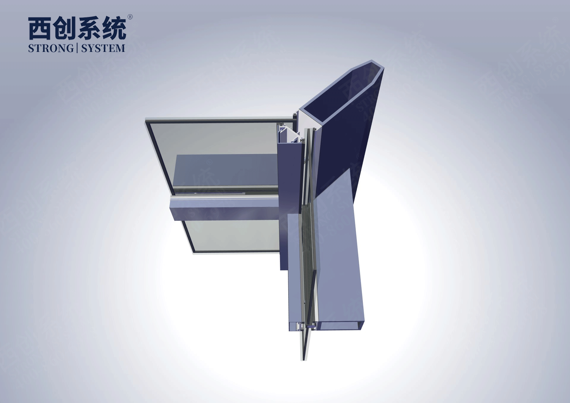 多截面精制鋼幕墻型材90度陰角轉(zhuǎn)接方法-西創(chuàng)系統(tǒng)(圖9)