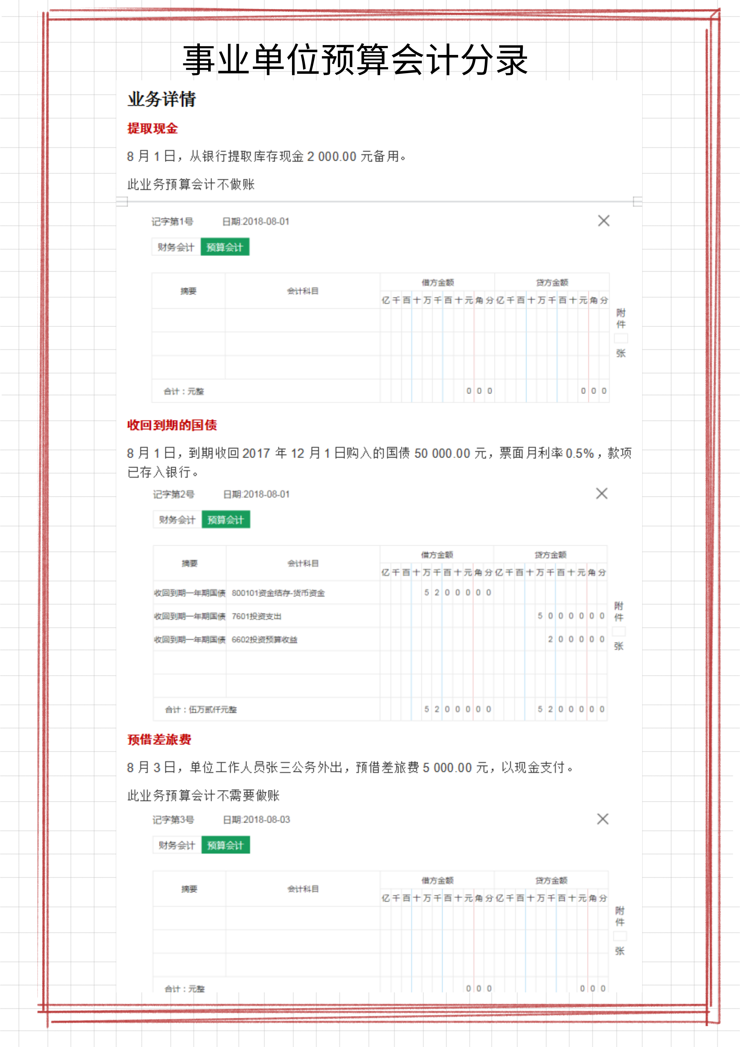 事业单位会计都在用：事业单位会计分录，附96笔账务处理的案例