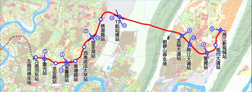 地铁15号线线路图（重庆地铁15号线最新线路图全部站点）