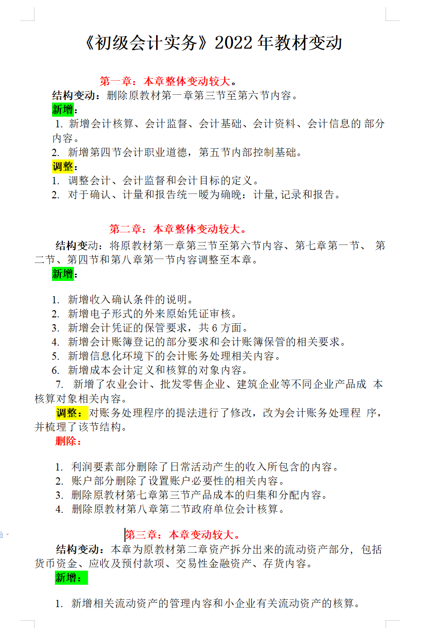 2022初级会计教材大变动！实务变动近40%最新教材变动解析