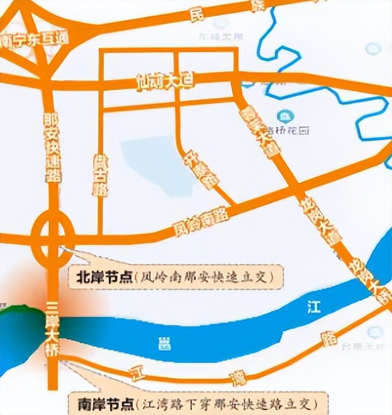 南宁这座大桥成东环快速路瓶颈段，正在建复线桥，实现双向8车道