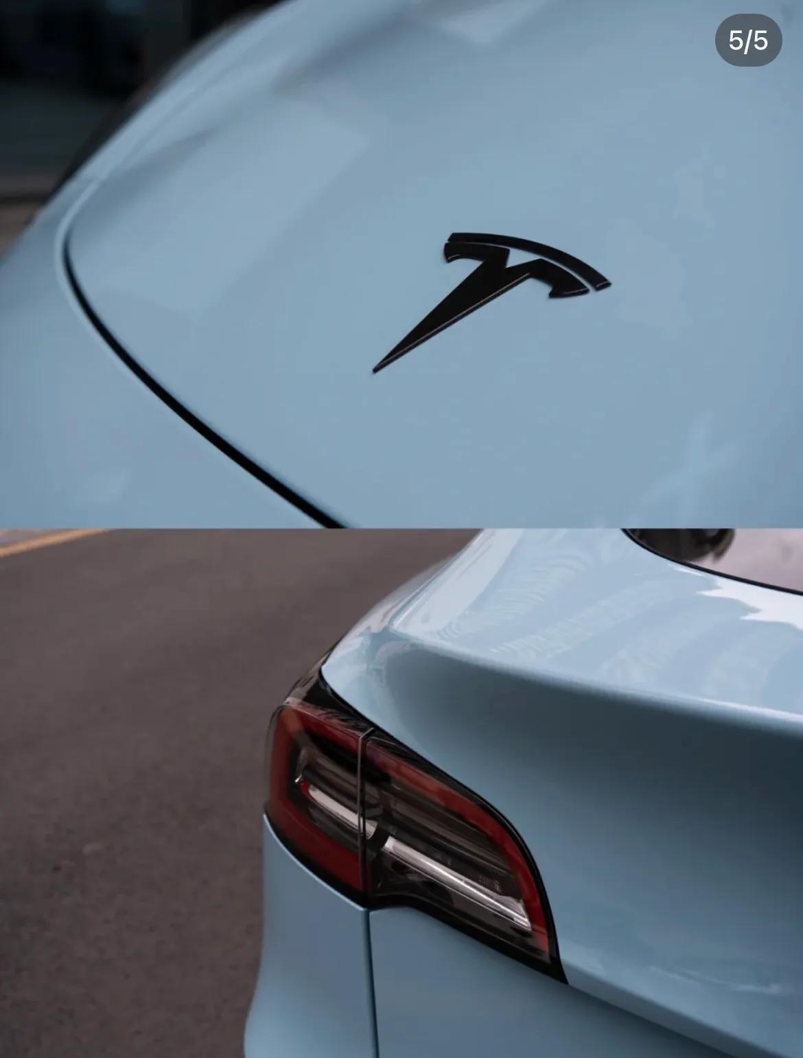 海盐冰淇淋台特斯拉 model Y改色海风蓝