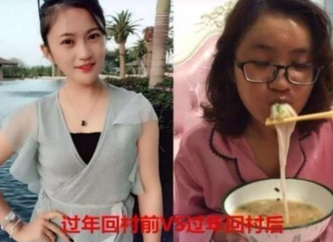 大学生放假前后对比图走红，女神秒变扒苞米小妹，看完笑到肚子疼