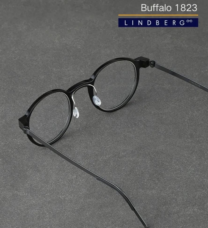 丹麦林德伯格1823水牛角圆框眼镜