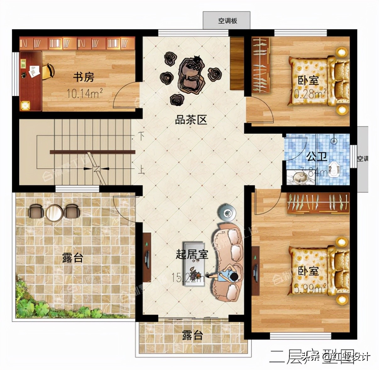 农村自建两层平顶养老房，就从这5套来选，简洁实用美观也易施工