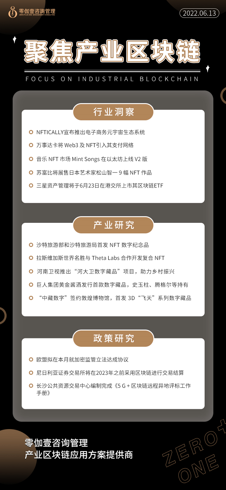 6.13产业区块链新资讯，零伽壹整理收集分享