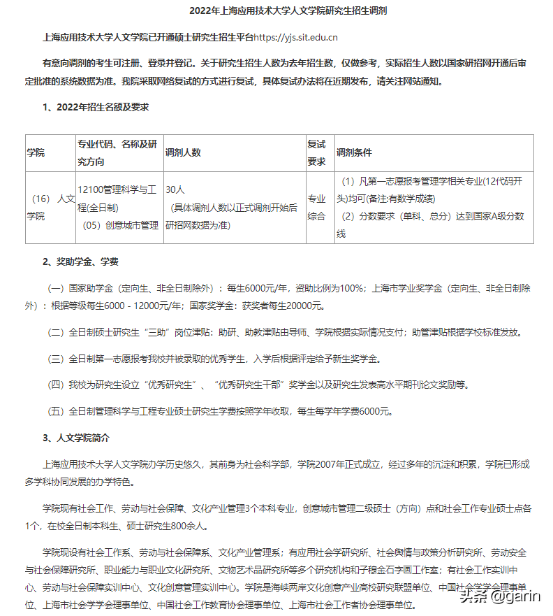 2022调剂院校信息更新（十）上海篇