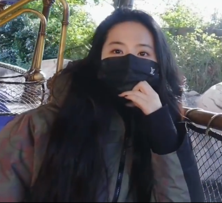 刘亦菲晒迪士尼游玩视频，神仙姐姐活力满满，肌肤细腻光滑颜值顶