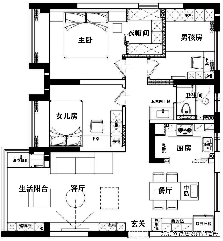 上海4口之家109㎡的家，全屋高级又大气，美出新境界，太有品味了