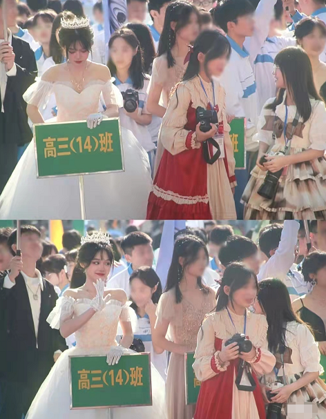 高三女生运动会“举牌”火了，颜值不输大牌明星，评论区酸气十足