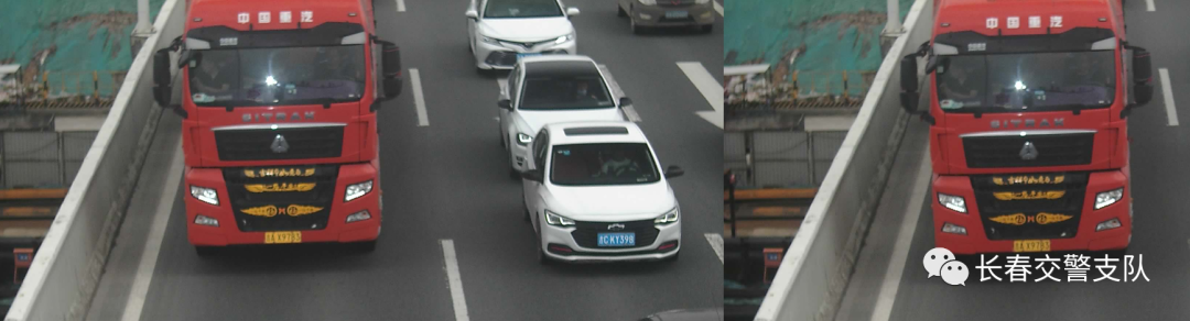 曝光！大货车违反禁令标志驶入快速路（七）
