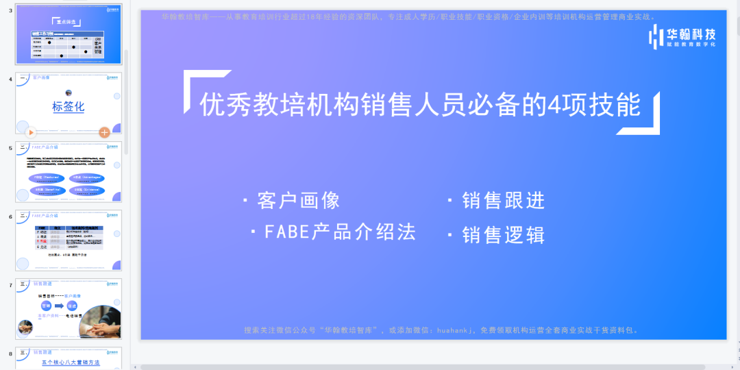 教育培训机构销售怎么培训？华翰科技销售逻辑培训PPT分享资料