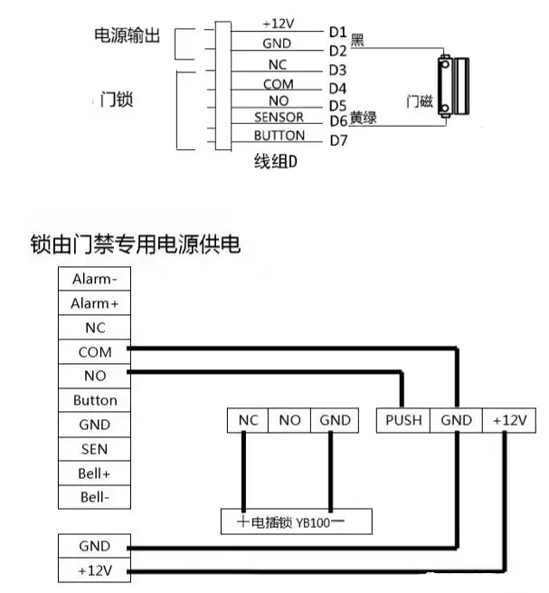 门禁系统的接线方式