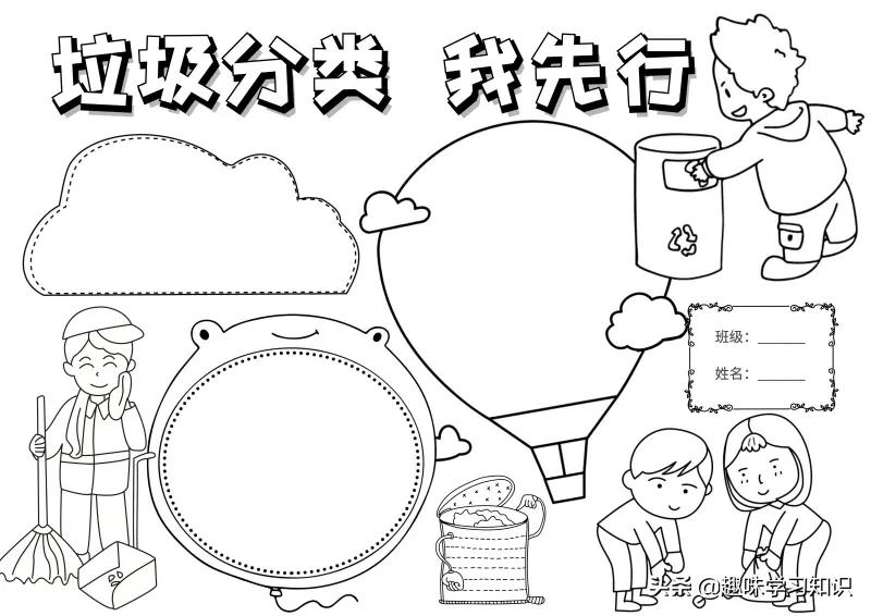 环境卫生手抄报(垃圾分类（环保）手抄报集，赶紧为小孩收藏)