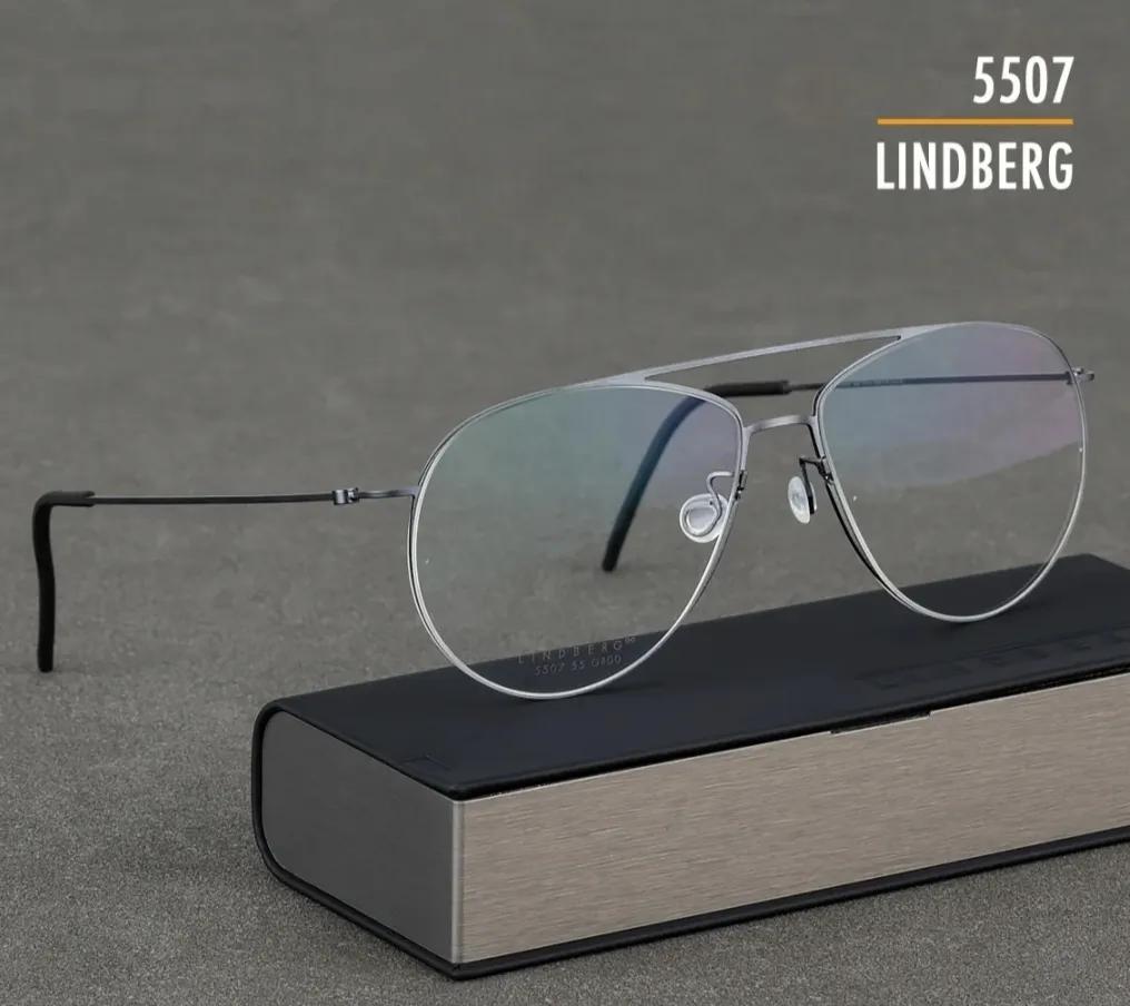 林德伯格休闲框双梁眼镜5507，休闲特别适合配变色镜片变完色像太阳镜