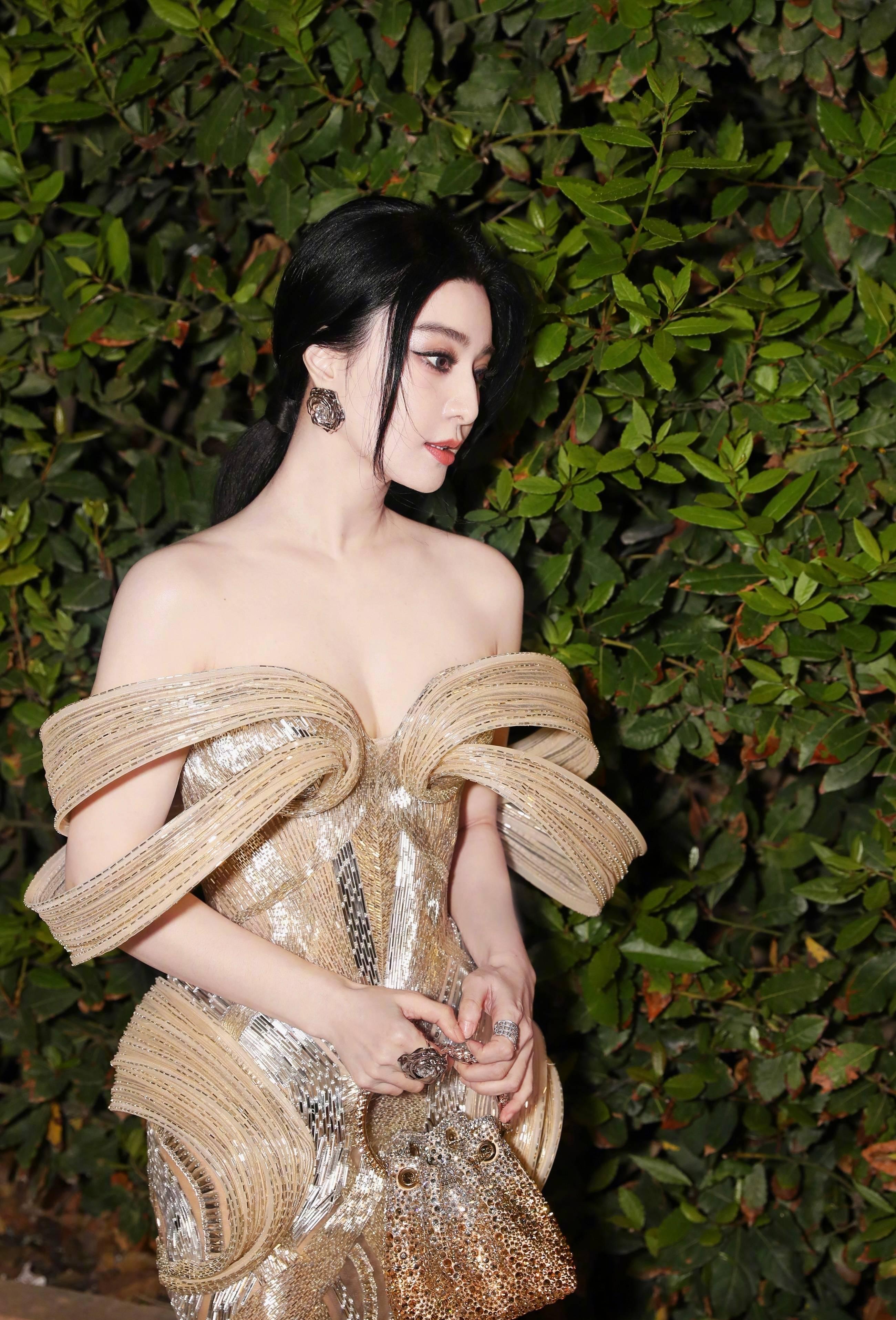 竹林猛虎下山-范冰冰的这身定制礼服来自于中国设计师品牌christopher