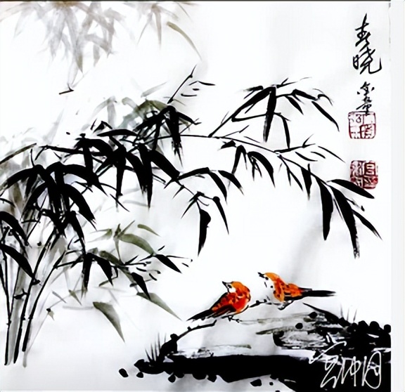 宫卫国书画作品欣赏——喜鹊报春 作者：宫卫国（金童）
