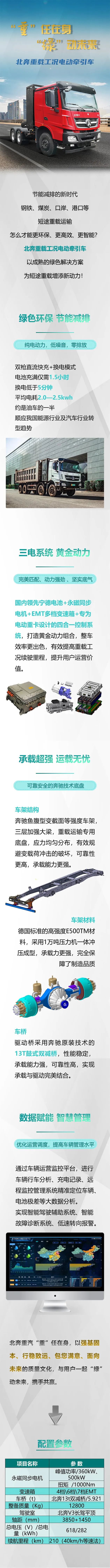 北奔重載工況電動牽引車“重”任在身，“綠”動未來