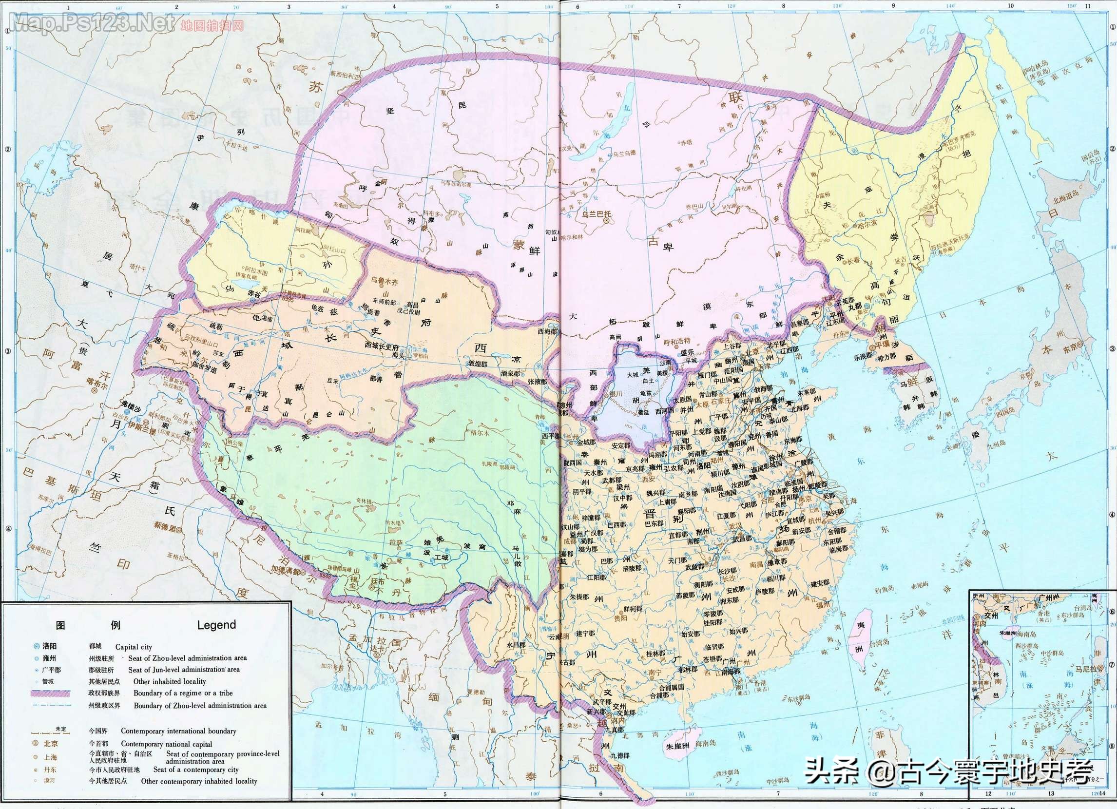 西晋地图(晋朝地方区划地图)