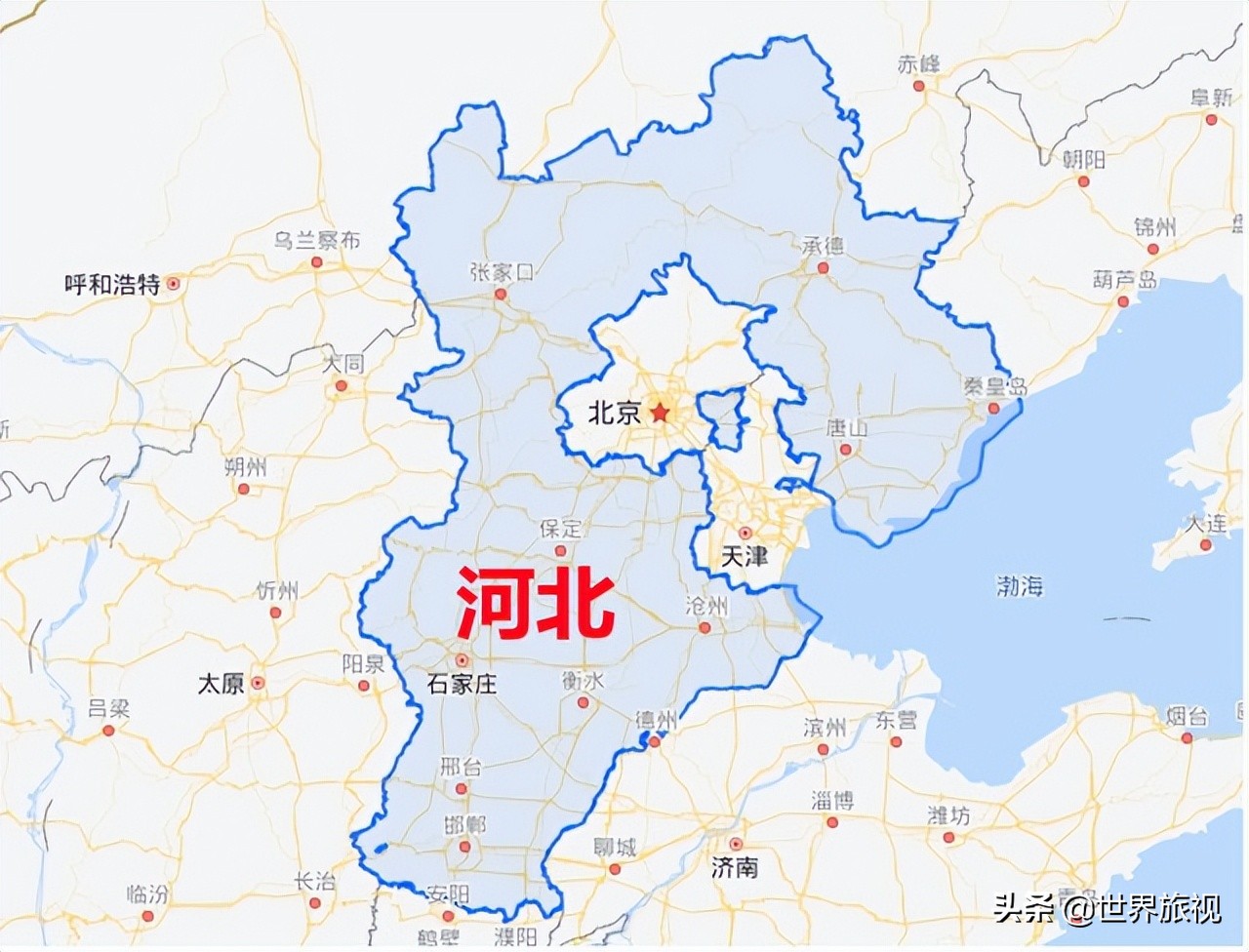 华北5省市区，北京天津包含在河北省内，内蒙古属于华北地区