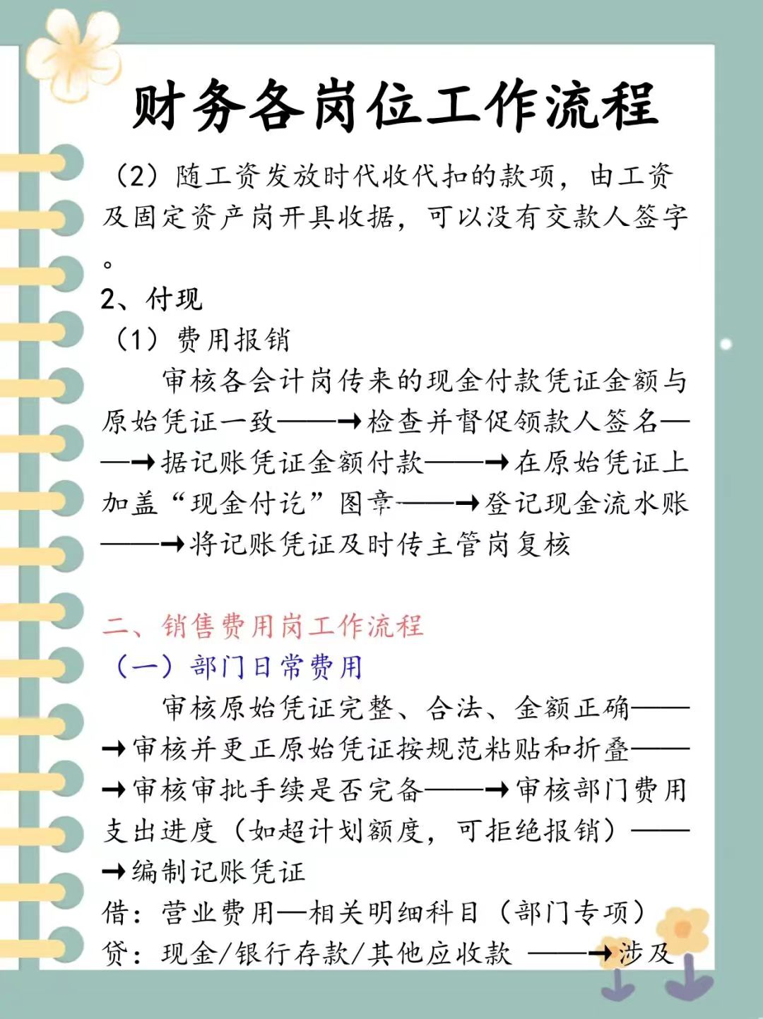 财务总监直言：不知道财务工作流程的统统不要，附财务各岗位流程