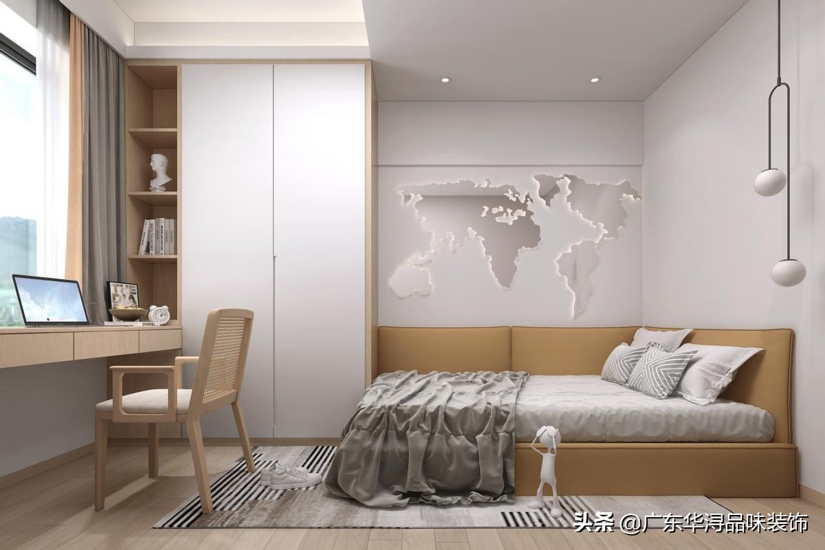 90㎡三室一厅装修现代简约风，抛弃电视柜做成地台，真的节省空间