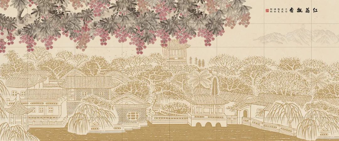 马可波罗文化陶瓷艺术背景墙绽放东莞迎宾馆