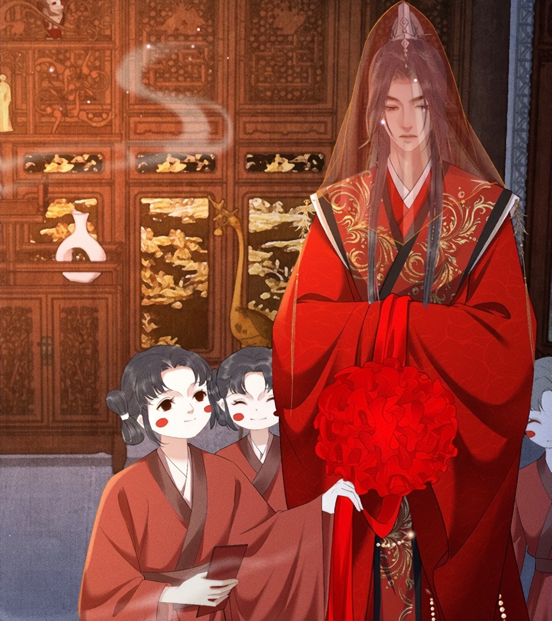 二哈漫画:燃晚拜堂名场面来了,师尊盖红盖头,墨燃师尊互相嫌弃