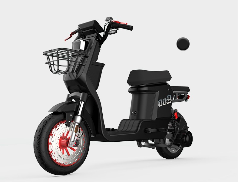 相比五羊的电动车,这款车的颜值会更高一些,车辆采用仿摩造型设计