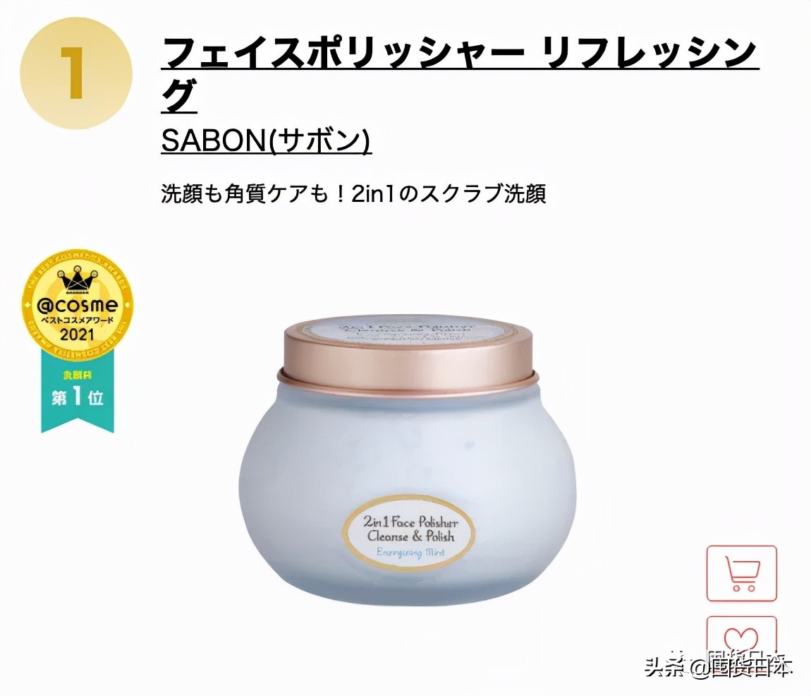 2021年度@cosme日本最大美妝榜單發布啦！只看各部門的第一名