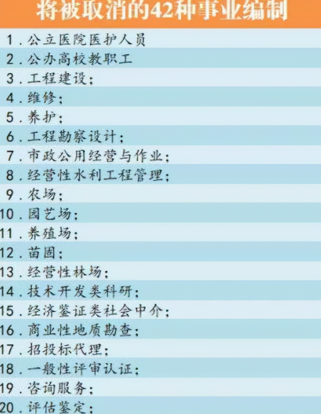 “铁饭碗”不铁了？事业单位将有新变化，42类事业编或转为合同工