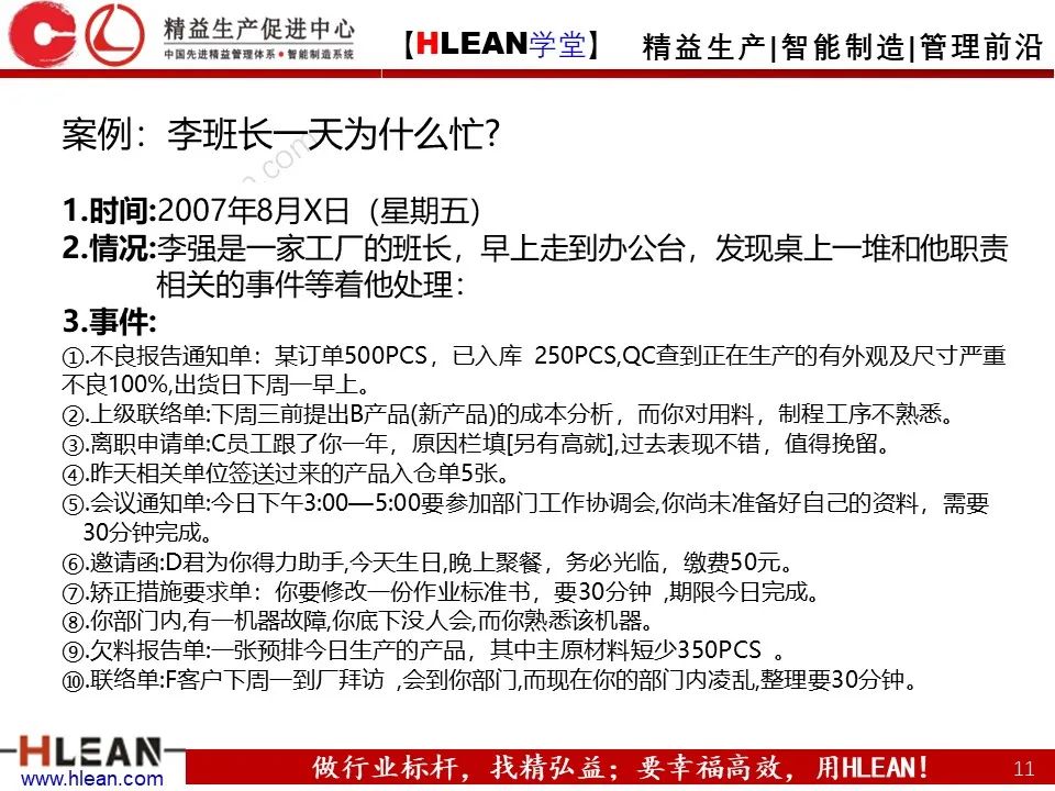 「精益學堂」班組長管理能力提升之生產現場管理（上篇）