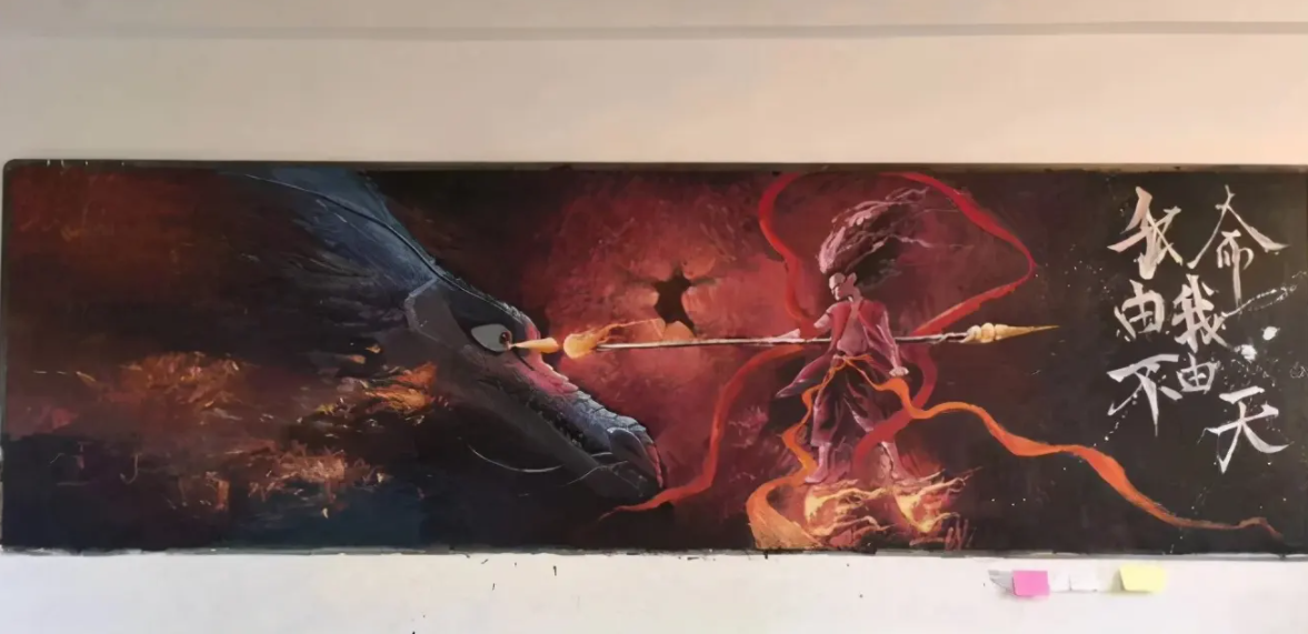 高中生创意"黑板报"走红,美术功底让人羡慕,不当艺术生可惜了