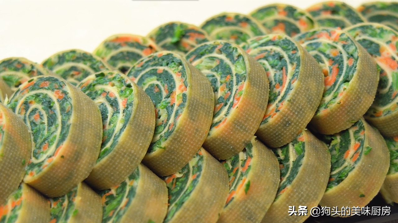 孩子不吃菠菜的试试这菜卷，3种食材一起，营养美味，不加肉也香