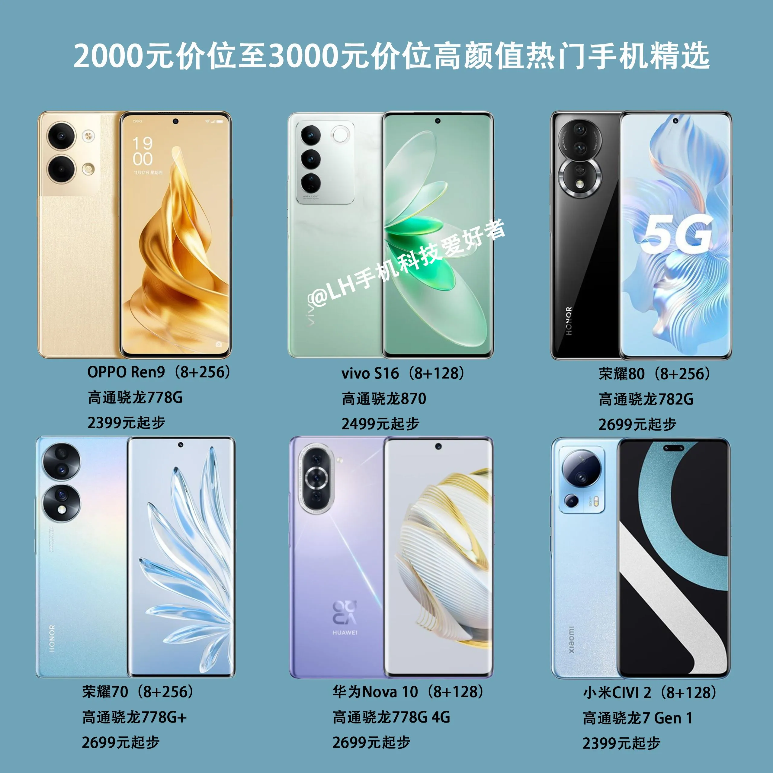 2000元到3000元内手机推荐(2000元价位至3000元价位的高颜值手机可选择)