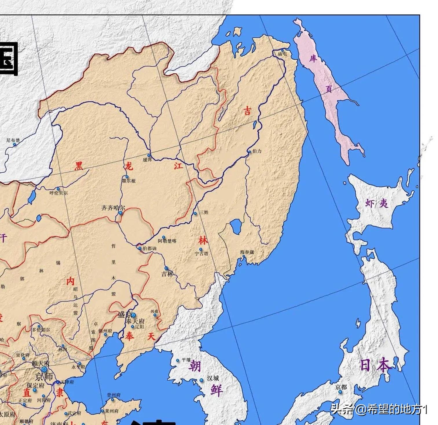 清朝前期在东北地区的三个将军辖区清朝末年,由于清朝的腐败无能清