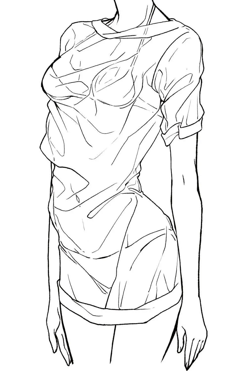 如何画出"性感装扮"?身体的线条,水滴滴落的"湿透明"的表现