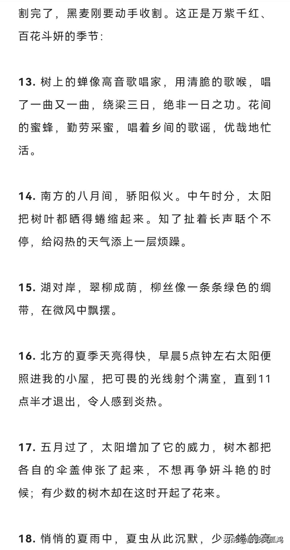 描写夏天的成语、诗词、好段落，孩子写作文正好用得上
