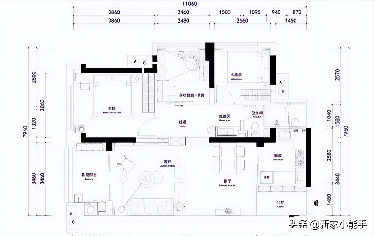 89㎡现代简约装修效果图，温馨实用两不误