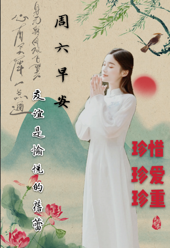 周末分享早上好表情包，轻轻祝福，平安健康伴随你，珍惜珍爱珍重图片