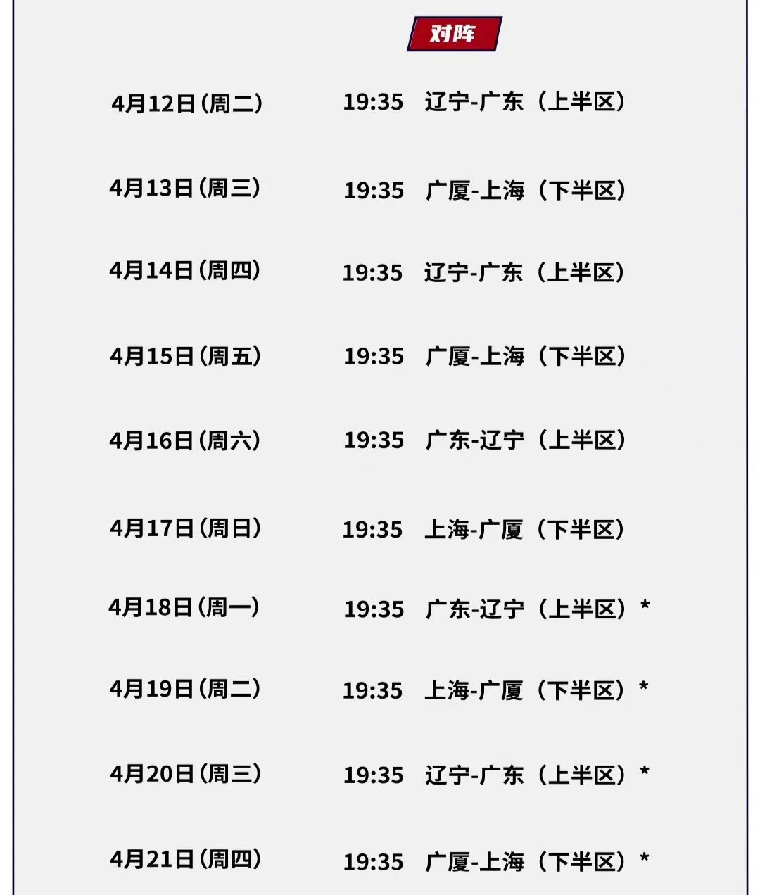 CBA2021-2022赛程表直播(明天开打，CCTV5全程直播！CBA4强战一触即发，辽粤浙沪赛程出炉)