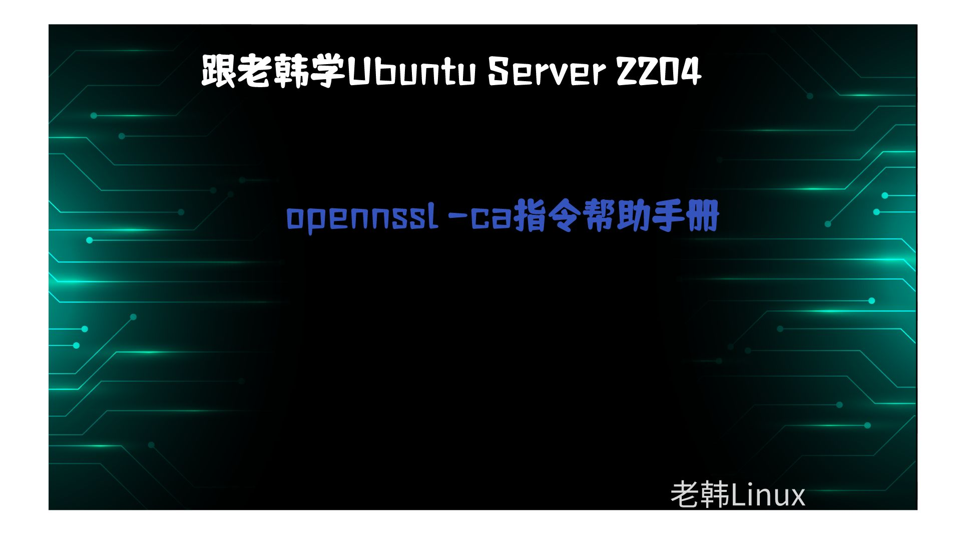 跟老韩学Ubuntu Server 2204-openssl-ca帮助手册