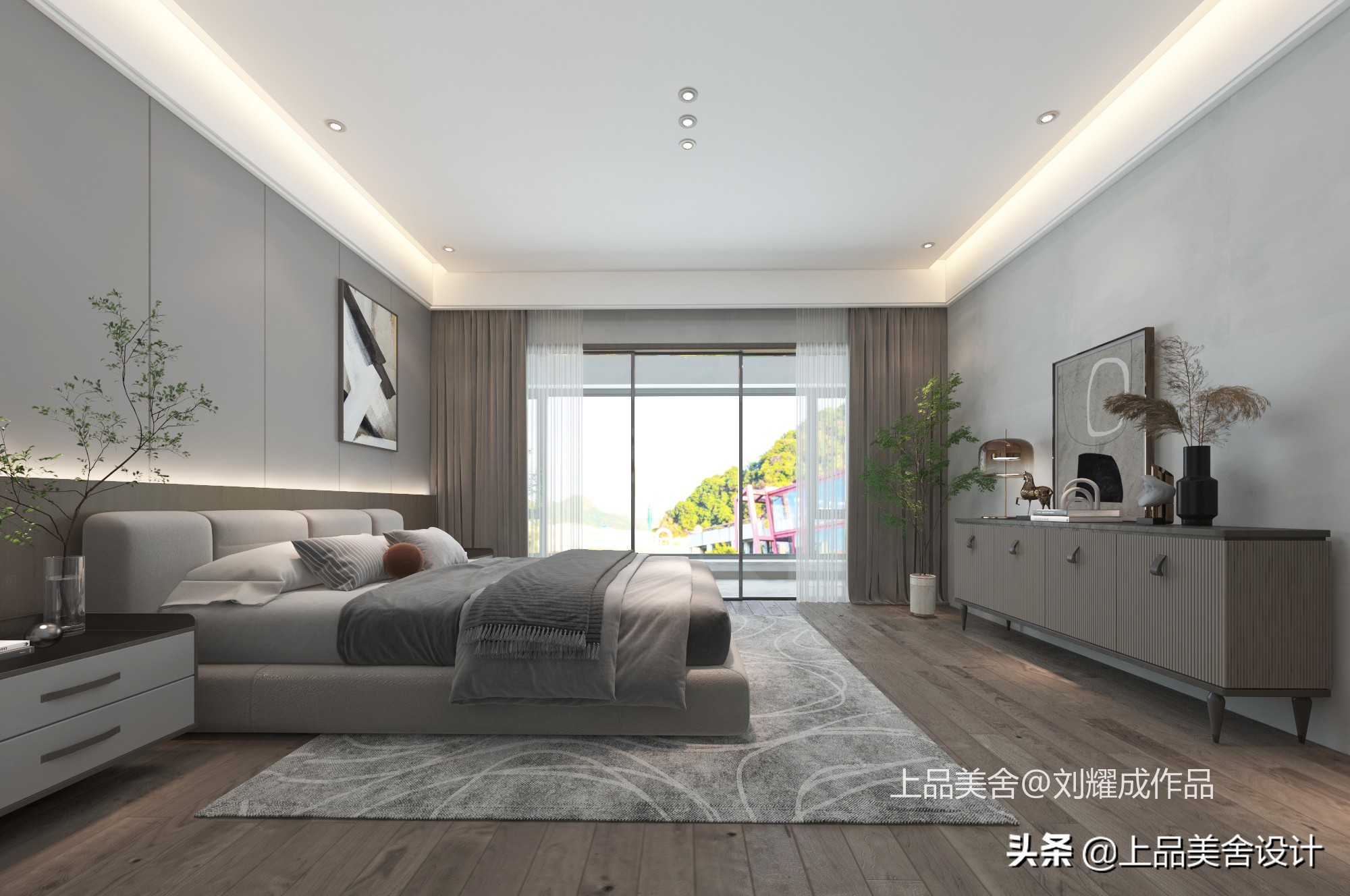 这才是现代极简该有的格调，225平效果大气不失品味，简直太爱了